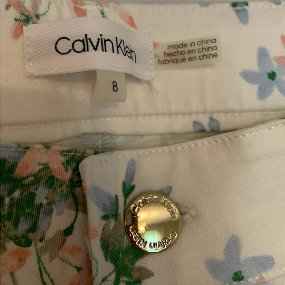 Calvin Klein Romantic Spring Summer Dreamy Floral Print Pants Women’s Size 8 - Thumbnail 7