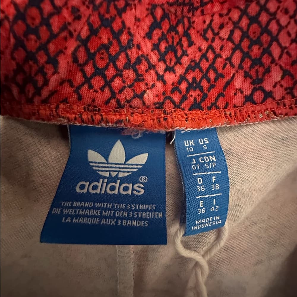 NWOT Adidas Originals Red Pink Snake Print Rare Y2K Soccer Leggings Size Small - Thumbnail 5