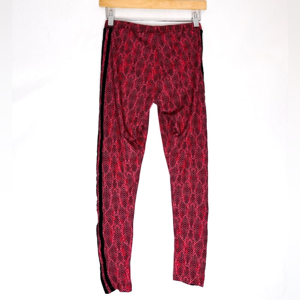 NWOT Adidas Originals Red Pink Snake Print Rare Y2K Soccer Leggings Size Small - Thumbnail 8
