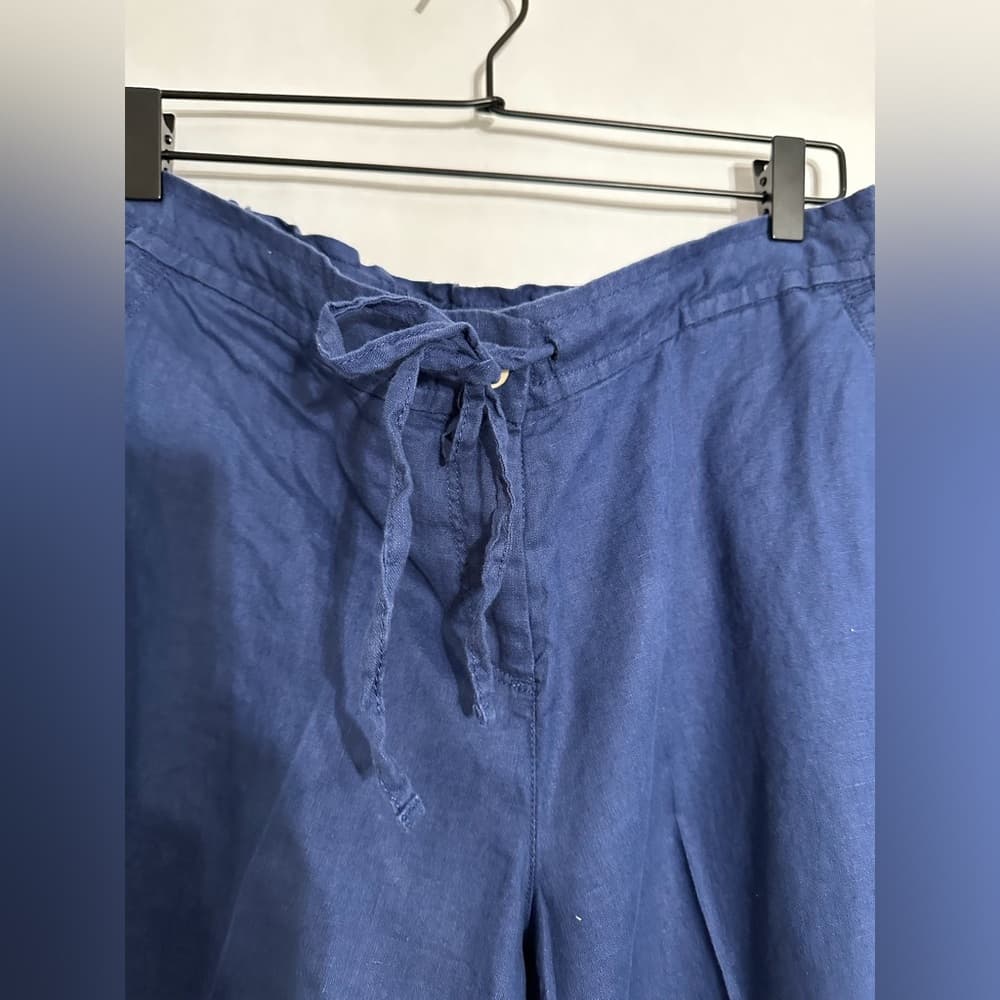 Tommy Bahama Blue Linen Drawstring Pants Size Large Relaxed Coastal Vibe - Thumbnail 2