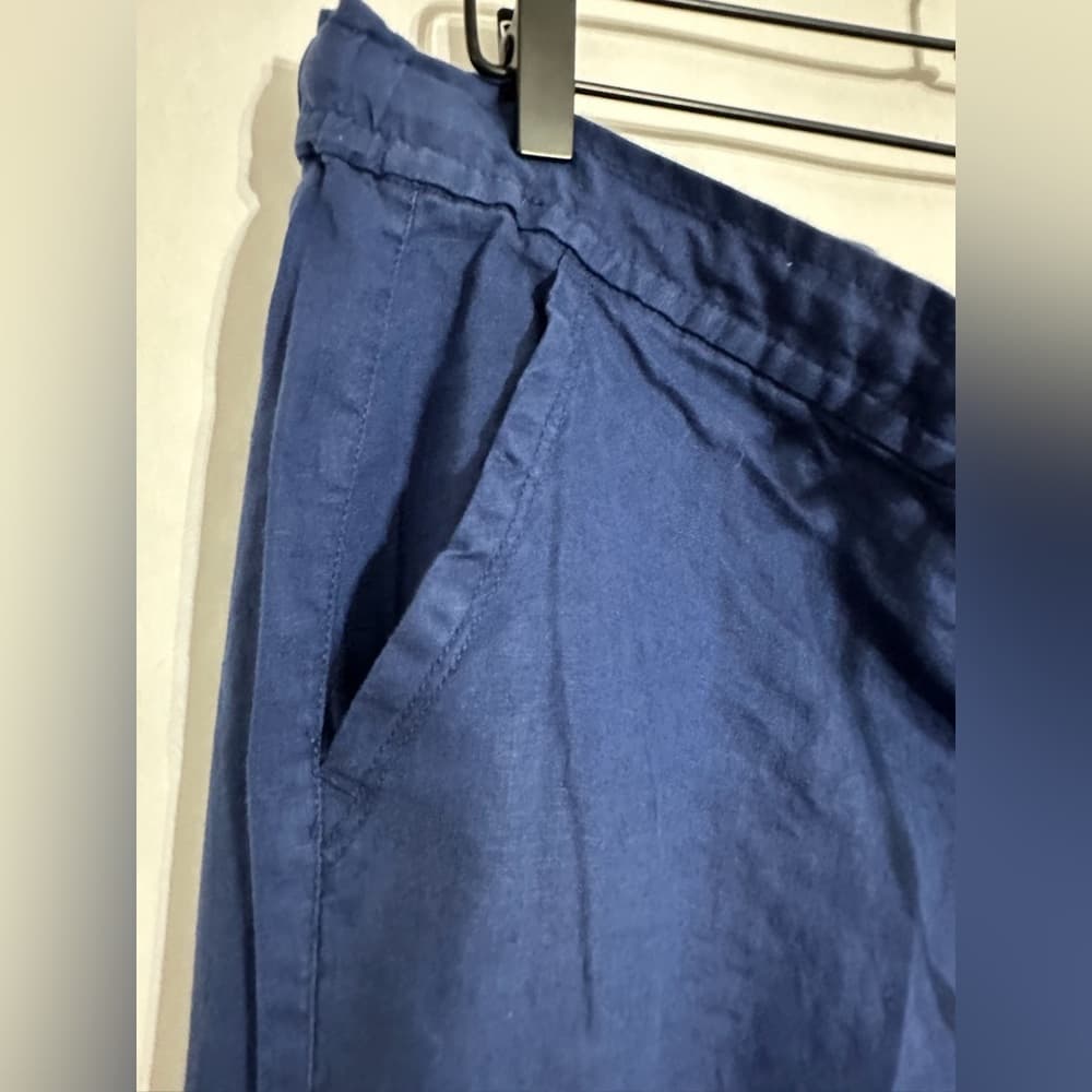 Tommy Bahama Blue Linen Drawstring Pants Size Large Relaxed Coastal Vibe - Thumbnail 3