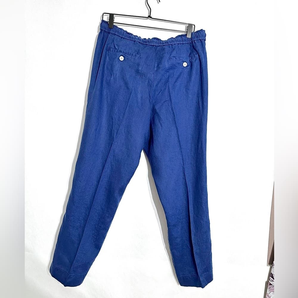 Tommy Bahama Blue Linen Drawstring Pants Size Large Relaxed Coastal Vibe - Thumbnail 4