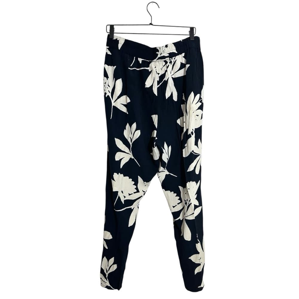 Lucky Brand Black Off White Floral Print Pants Size Large Bohemian - Thumbnail 8
