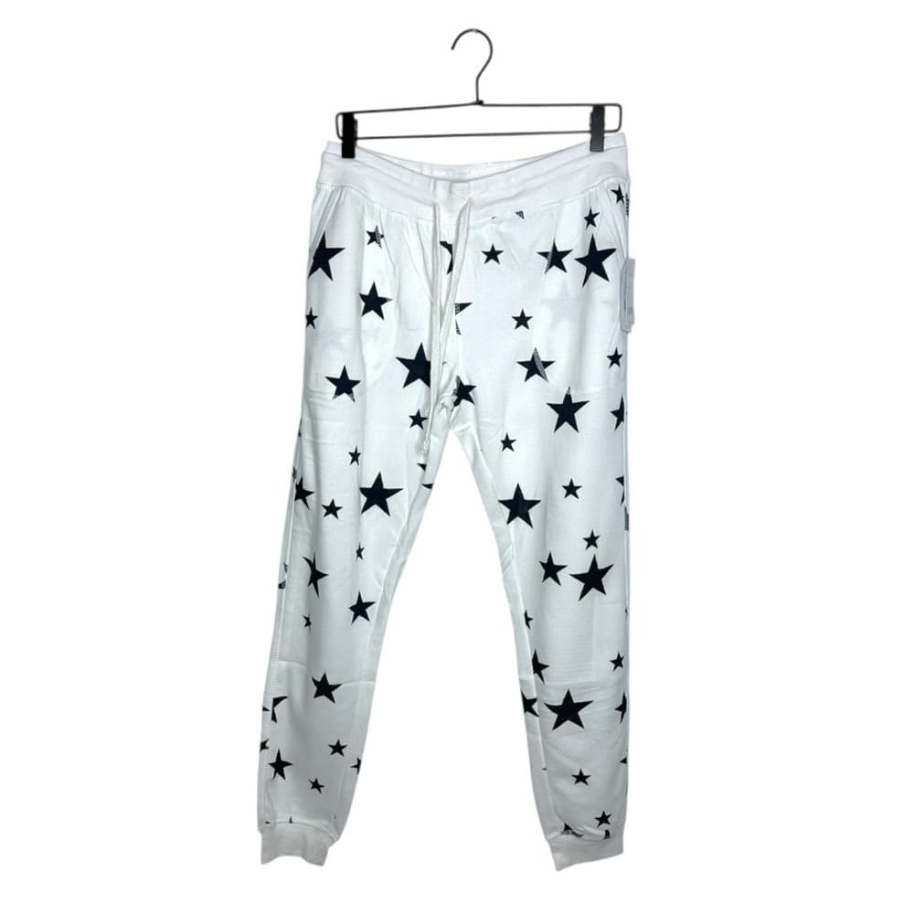 NWT Bloom + Pop White Navy Star Print Jogger Sweatpants Lounge Pants Size Large - Thumbnail 12