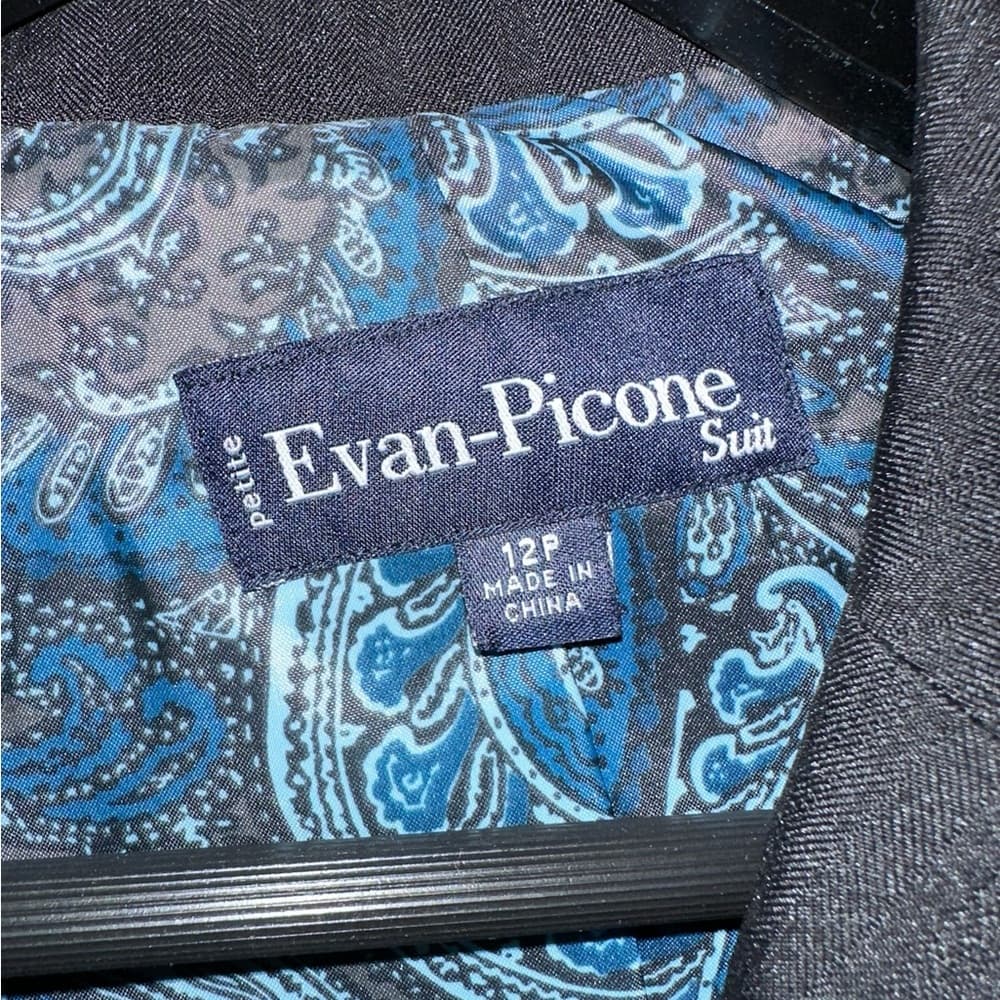 Evan Picone PETITE Black 2 Piece Suit Button Vintage Career Office 12P Petite - Thumbnail 10