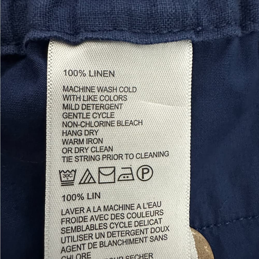 Tommy Bahama Blue Linen Drawstring Pants Size Large Relaxed Coastal Vibe - Thumbnail 7