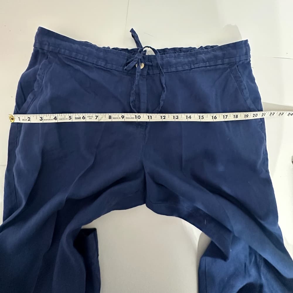 Tommy Bahama Blue Linen Drawstring Pants Size Large Relaxed Coastal Vibe - Thumbnail 10