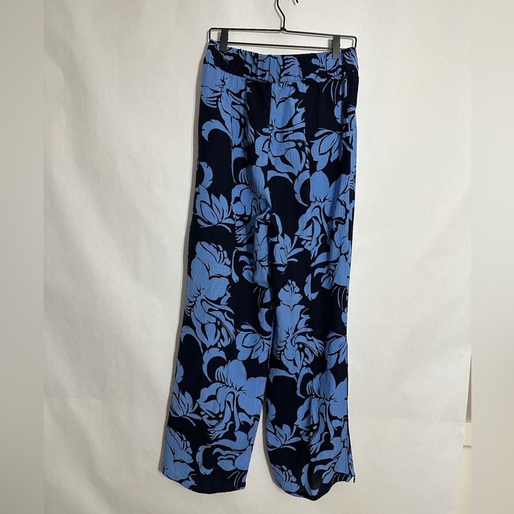 Soft Surroundings Blue Floral Tunic Pants 2 Piece Set Size Medium Resortwear - Thumbnail 3