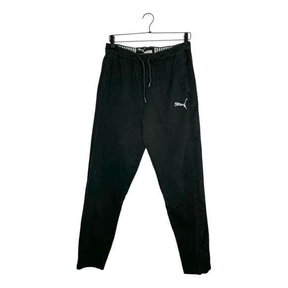 Puma Black Athletic Jogger Sweatpants Drawstring Logo Lounge Pants Medium - Thumbnail 12