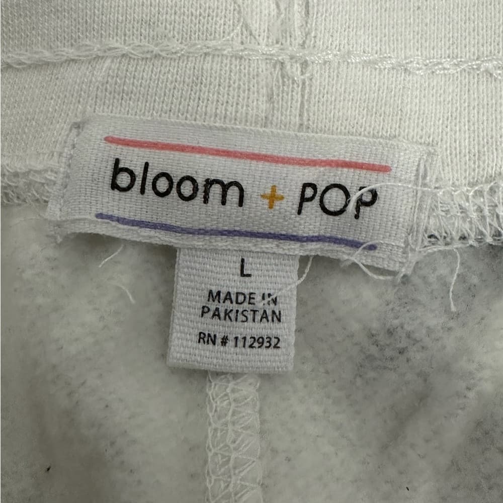 NWT Bloom + Pop White Navy Star Print Jogger Sweatpants Lounge Pants Size Large - Thumbnail 5