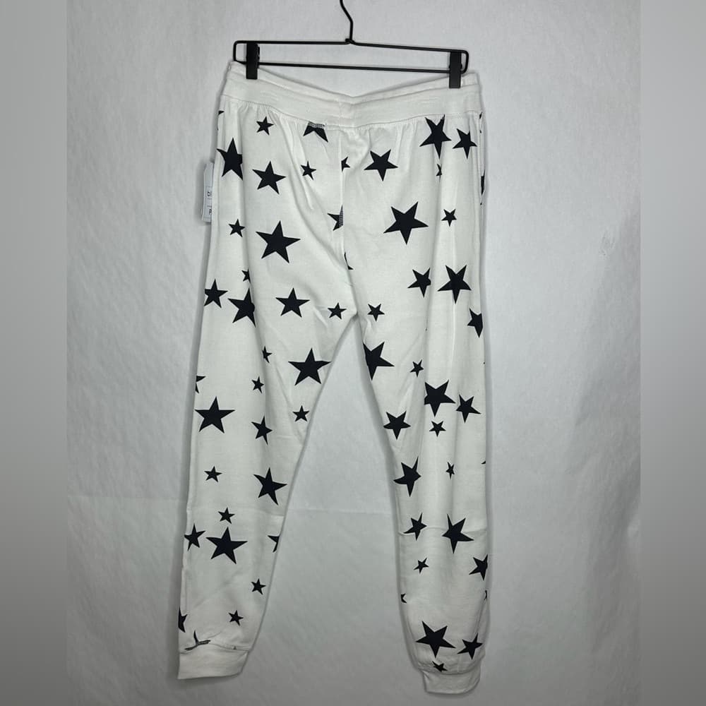 NWT Bloom + Pop White Navy Star Print Jogger Sweatpants Lounge Pants Size Large - Thumbnail 6