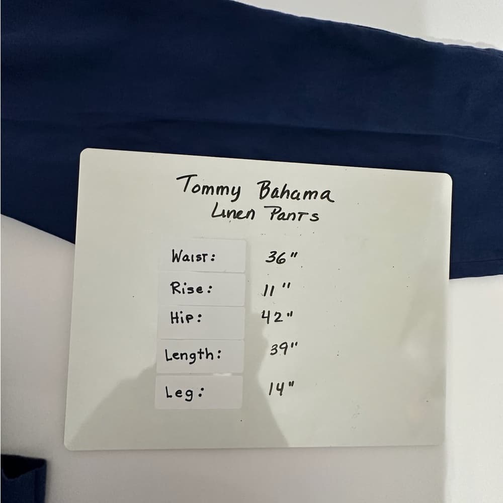 Tommy Bahama Blue Linen Drawstring Pants Size Large Relaxed Coastal Vibe - Thumbnail 11