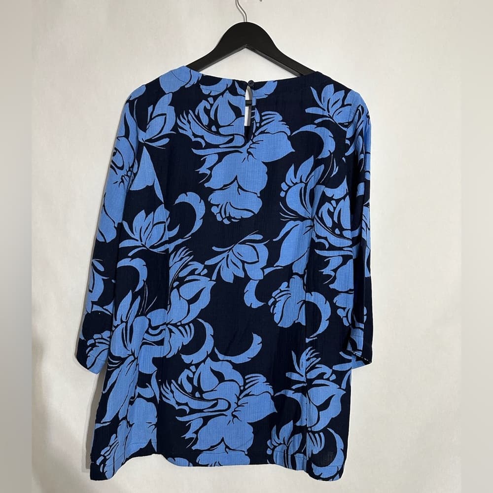 Soft Surroundings Blue Floral Tunic Pants 2 Piece Set Size Medium Resortwear - Thumbnail 8