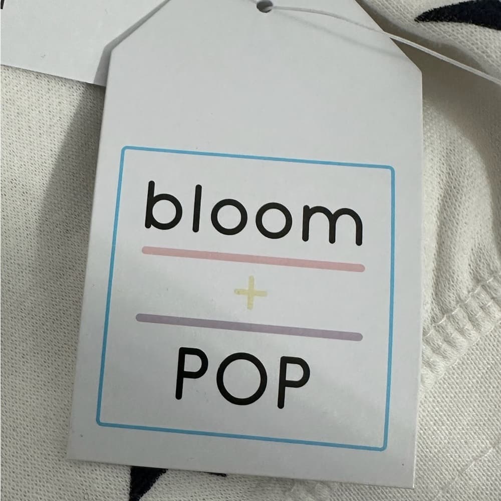 NWT Bloom + Pop White Navy Star Print Jogger Sweatpants Lounge Pants Size Large - Thumbnail 7