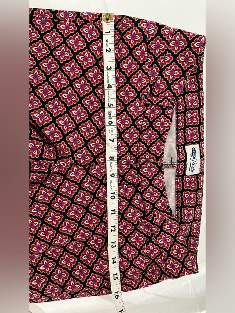 Old Navy Pixie Pants Red Diamond Print Pattern Size 2 Boho Artsy - Thumbnail 8