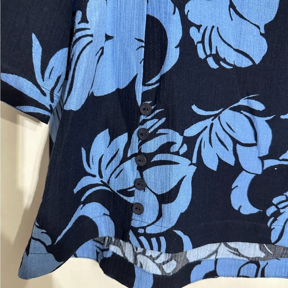 Soft Surroundings Blue Floral Tunic Pants 2 Piece Set Size Medium Resortwear - Thumbnail 7
