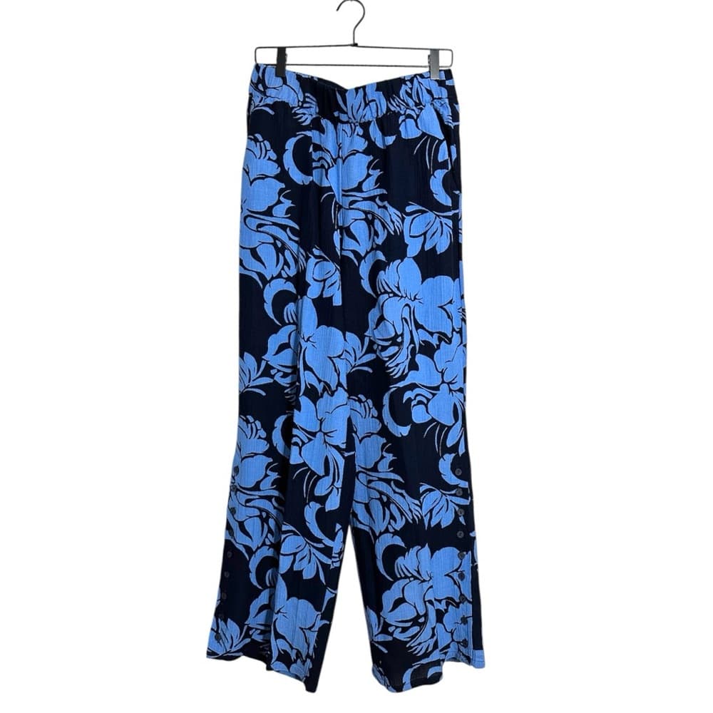 Soft Surroundings Blue Floral Tunic Pants 2 Piece Set Size Medium Resortwear - Thumbnail 15
