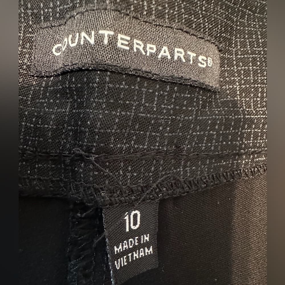 Counterparts Pants Black Grey Geometric Texture Size 10 Business Workwear - Thumbnail 5