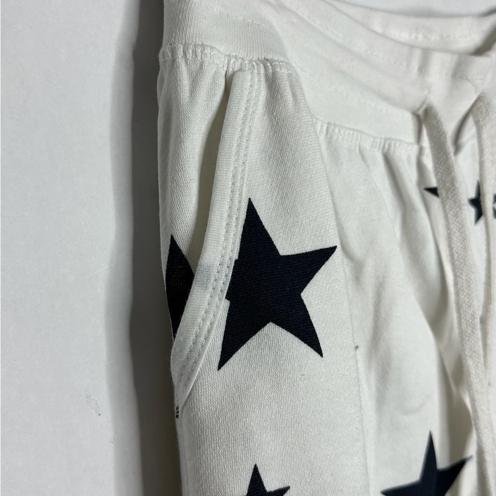 NWT Bloom + Pop White Navy Star Print Jogger Sweatpants Lounge Pants Size Large - Thumbnail 2