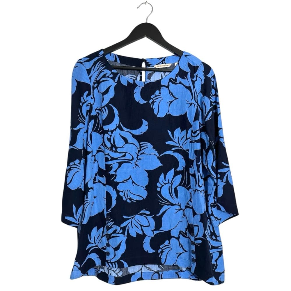 Soft Surroundings Blue Floral Tunic Pants 2 Piece Set Size Medium Resortwear - Thumbnail 14