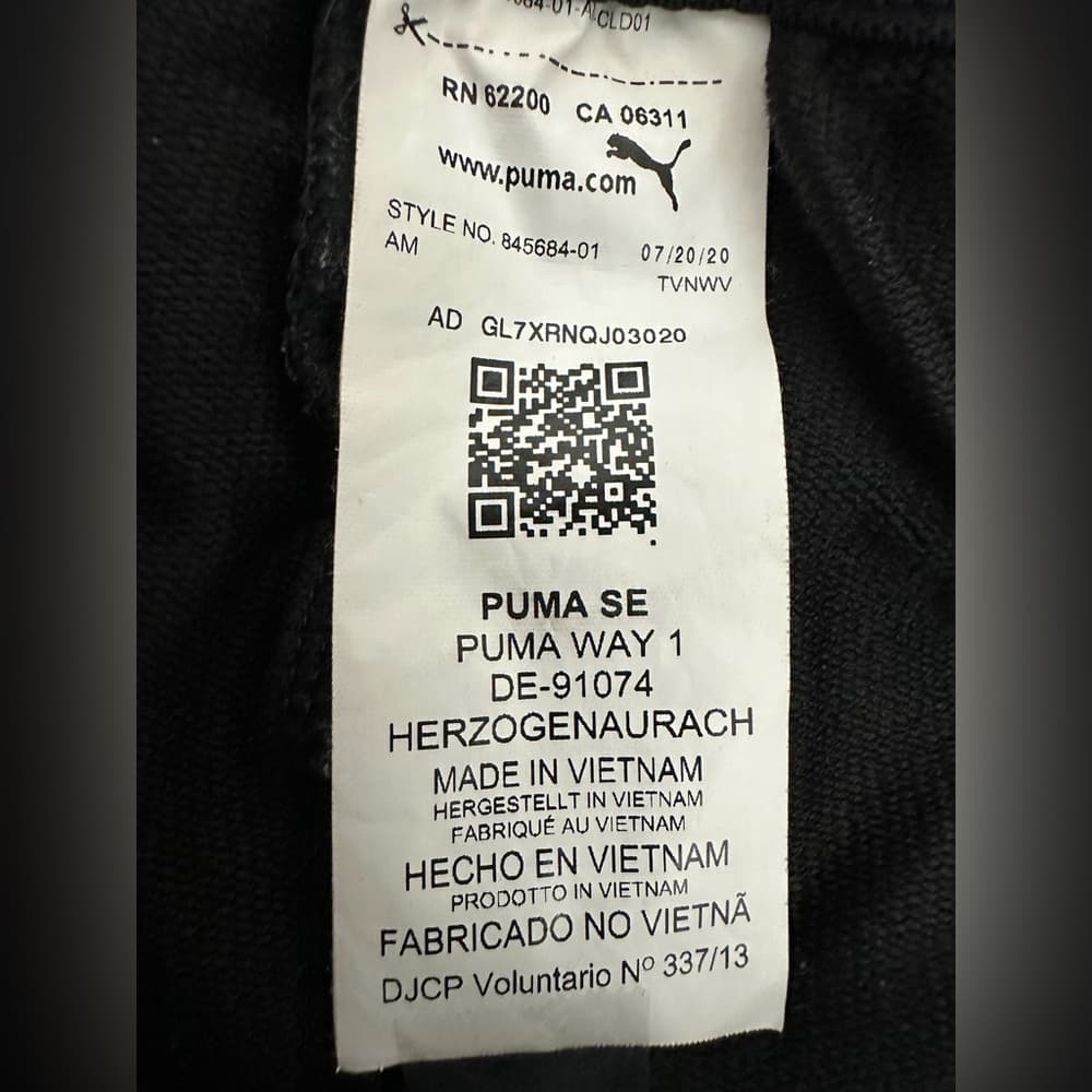 Puma Black Athletic Jogger Sweatpants Drawstring Logo Lounge Pants Medium - Thumbnail 9