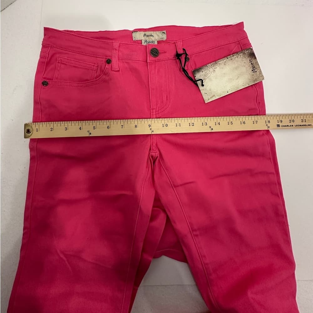 Makers Hot Topic Hot Pink Skinny Jeans Y2K Deadstock Size 9 Juniors - Thumbnail 2