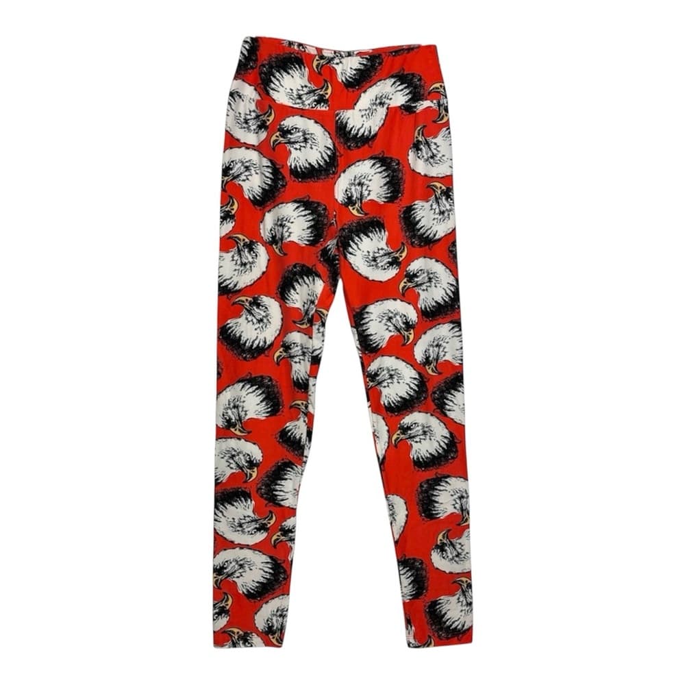 NWT LuLaRoe Bald Eagle Print Leggings OS One Size Forth of July Capsule America - Thumbnail 9
