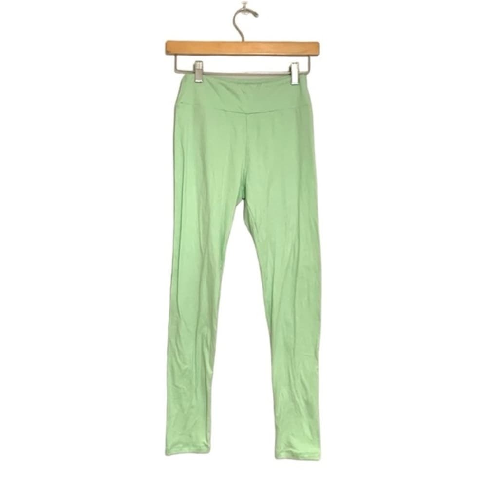 NWT Lularoe Mint Green Leggings OS Light Green Solid One Size Comfortable Lounge - Thumbnail 12