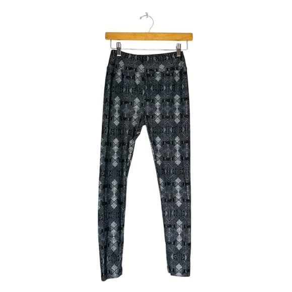 NWT LuLaRoe Gray Geometric Mosaic Print Leggings OS Buttery Soft Artsy Minimal - Thumbnail 10