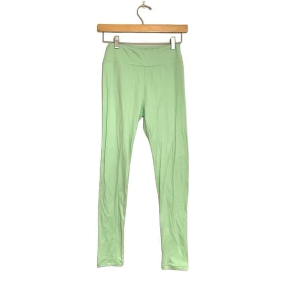 NWT Lularoe Mint Green Leggings OS Light Green Solid One Size Comfortable Lounge - Thumbnail 13