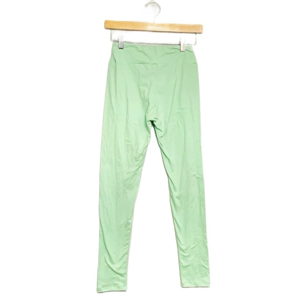 NWT Lularoe Mint Green Leggings OS Light Green Solid One Size Comfortable Lounge - Thumbnail 6
