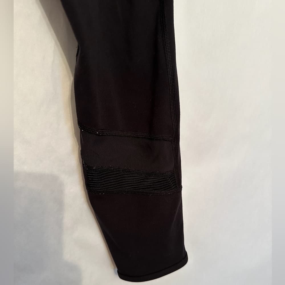 Lorna Jane Black Moto Style Leggings High Rise Activewear Size Small - Thumbnail 3