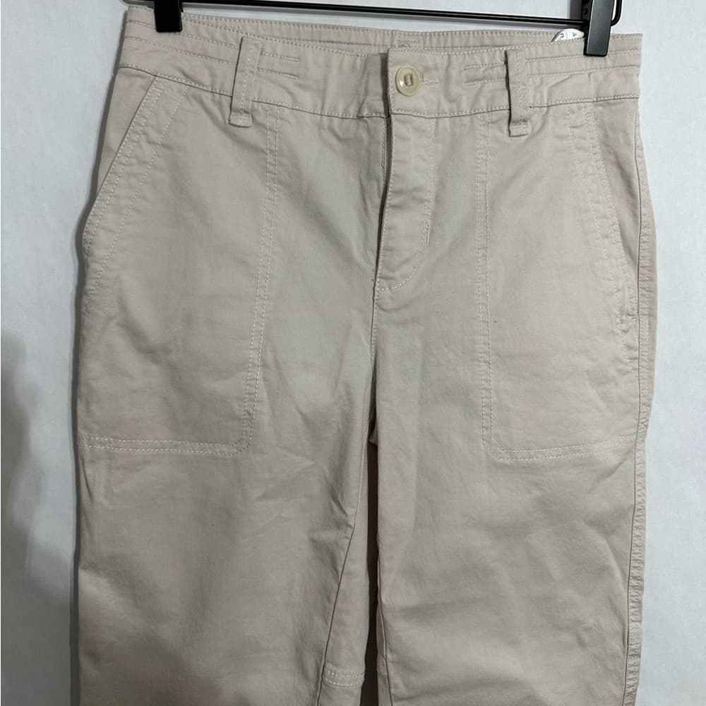 Vince Khaki Beige Pants Women Size 4 Minimalist Chino Cotton Blend - Thumbnail 2