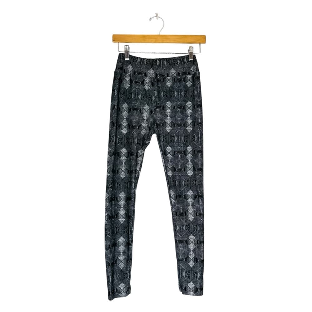 NWT LuLaRoe Gray Geometric Mosaic Print Leggings OS Buttery Soft Artsy Minimal - Thumbnail 9