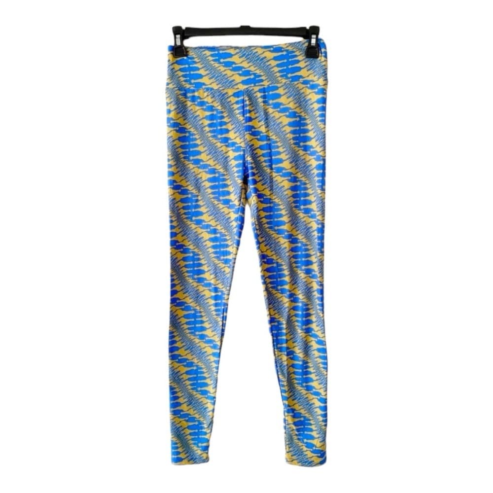 Giraffe Print Blue Yellow Legging | OS (Lularoe Size Chart: One Size 2-12) NWOT - Thumbnail 8