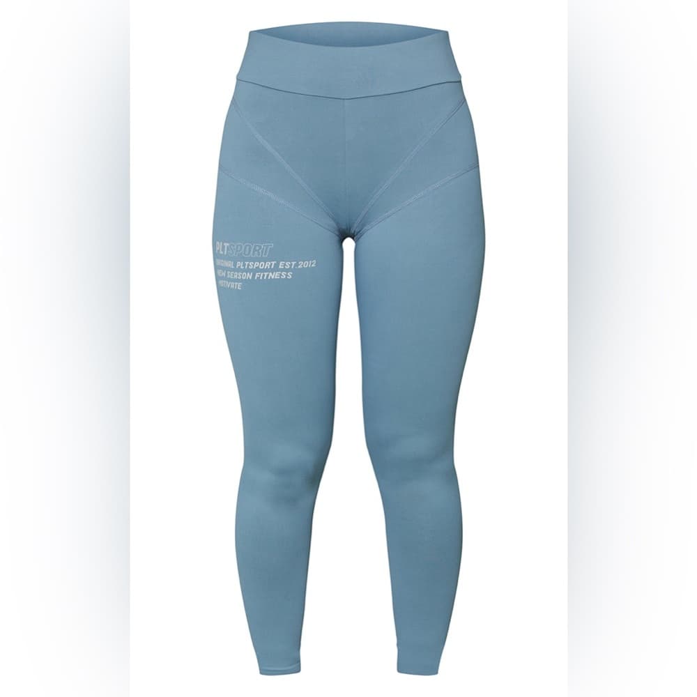 NWT Prettylittlething Steel Blue Stitch Detail Gym Leggings US Size 6 - Thumbnail 8