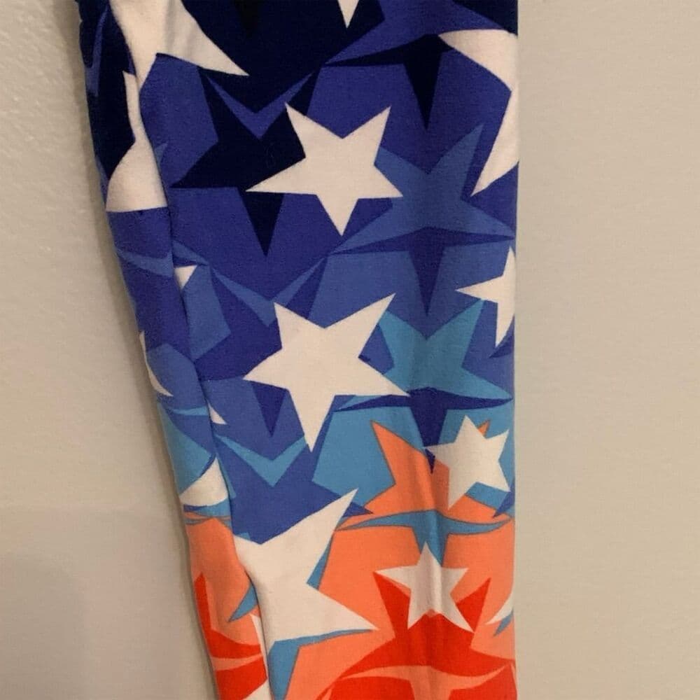 LuLaRoe Leggings Patriotic Stars Red White Blue Women's Tall & Curvy NWOT - Thumbnail 5
