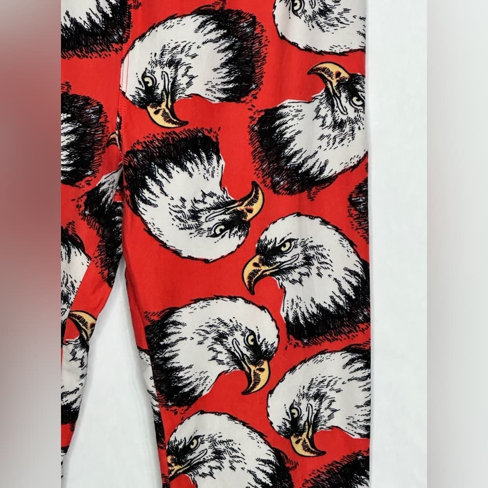 NWT LuLaRoe Bald Eagle Print Leggings OS One Size Forth of July Capsule America - Thumbnail 2