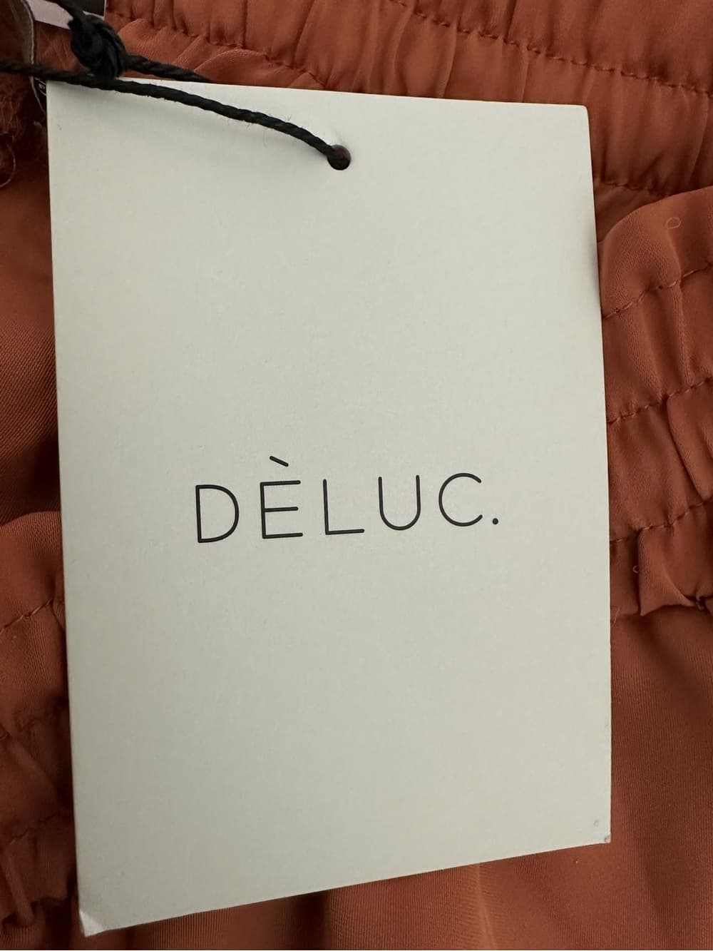 NWT Deluc Terracotta Wide Leg Satin Pants High Rise Drawstring Small Minimalist - Thumbnail 8