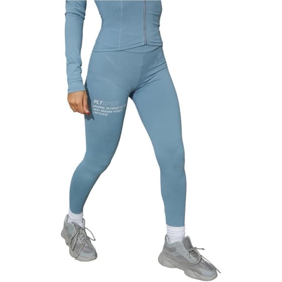 NWT Prettylittlething Steel Blue Stitch Detail Gym Leggings US Size 6 - Thumbnail 14