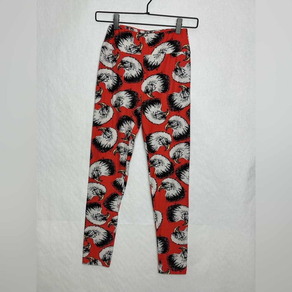 NWT LuLaRoe Bald Eagle Print Leggings OS One Size Forth of July Capsule America