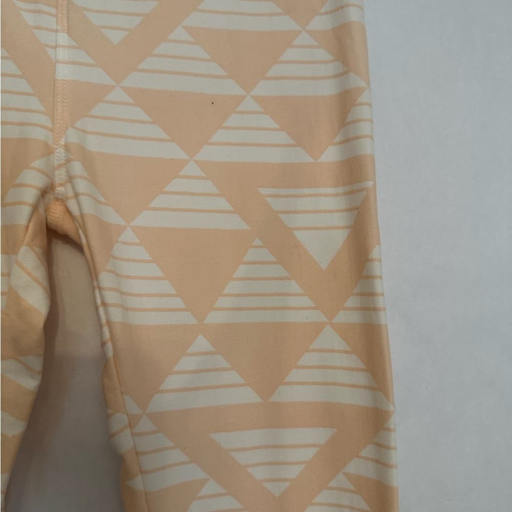 NEW LuLaRoe Peach White Geometric Triangle Print Leggings One Size (2-10) - Thumbnail 2
