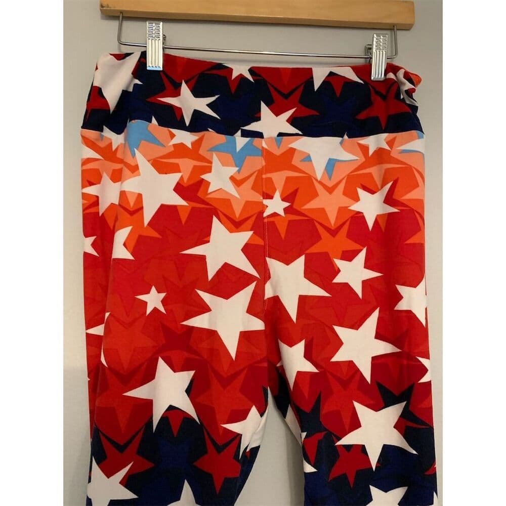 LuLaRoe Leggings Patriotic Stars Red White Blue Women's Tall & Curvy NWOT - Thumbnail 4