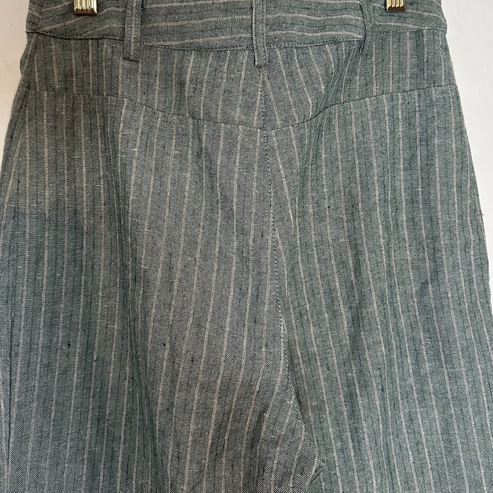 Princess Polly Pinstripe Pants Linen Cotton Blend Pant US Size 4 Office Boss - Thumbnail 4