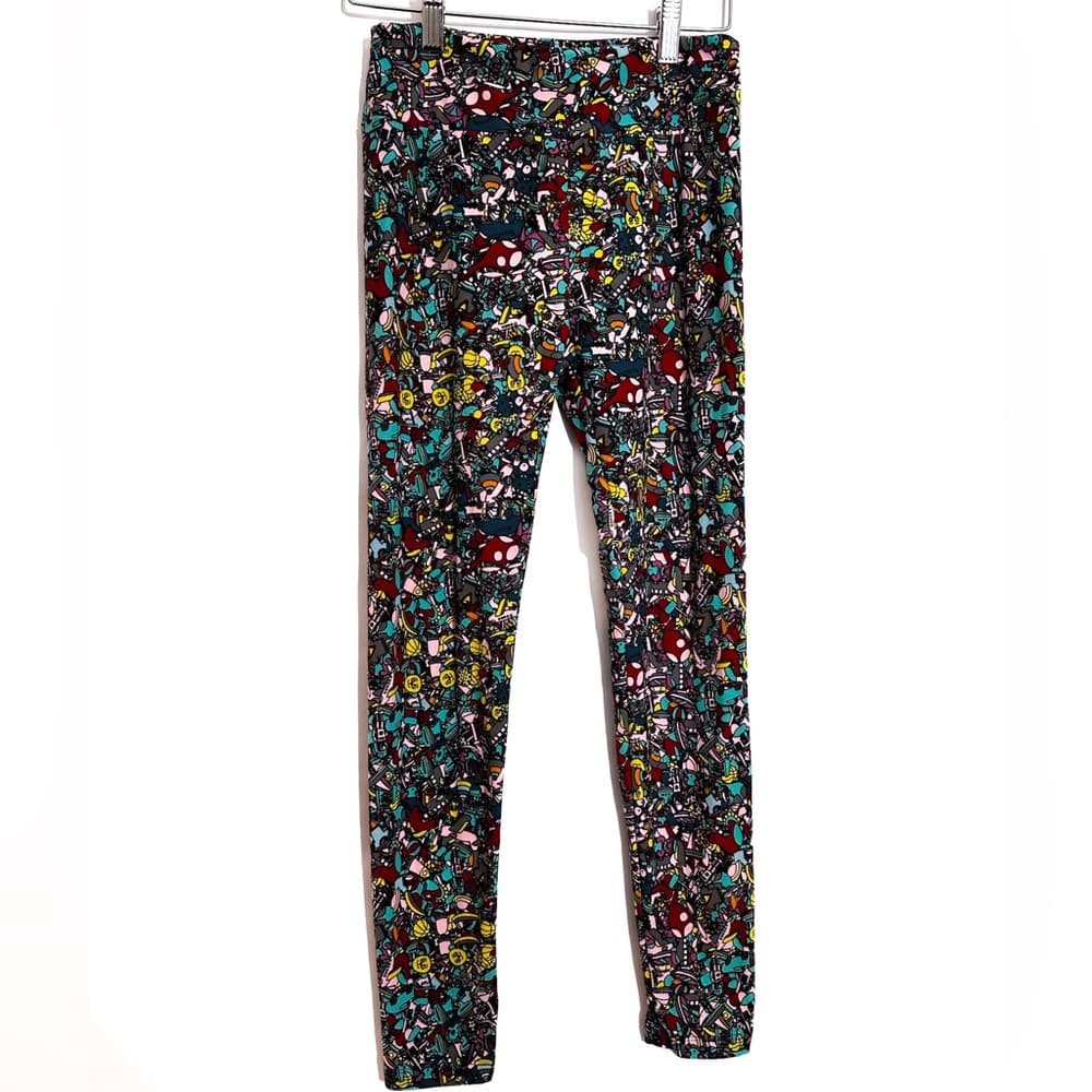 NWT Lularoe Toy Factory Print Leggings OS Robots Cat Truck Cartooncore Kidcore - Thumbnail 2