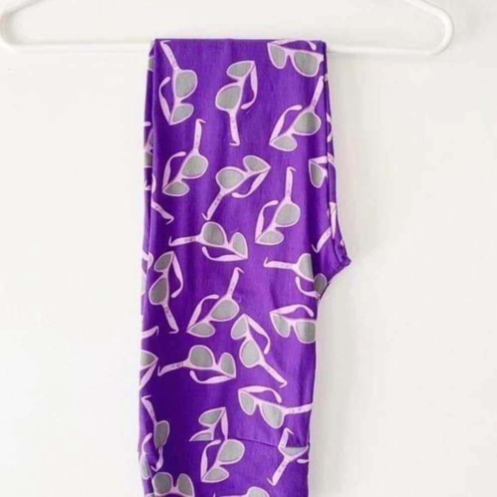 NWOT Lularoe Sunglasses Purple Cool Summer Fun Buttery Soft Leggings One Size OS - Thumbnail 5