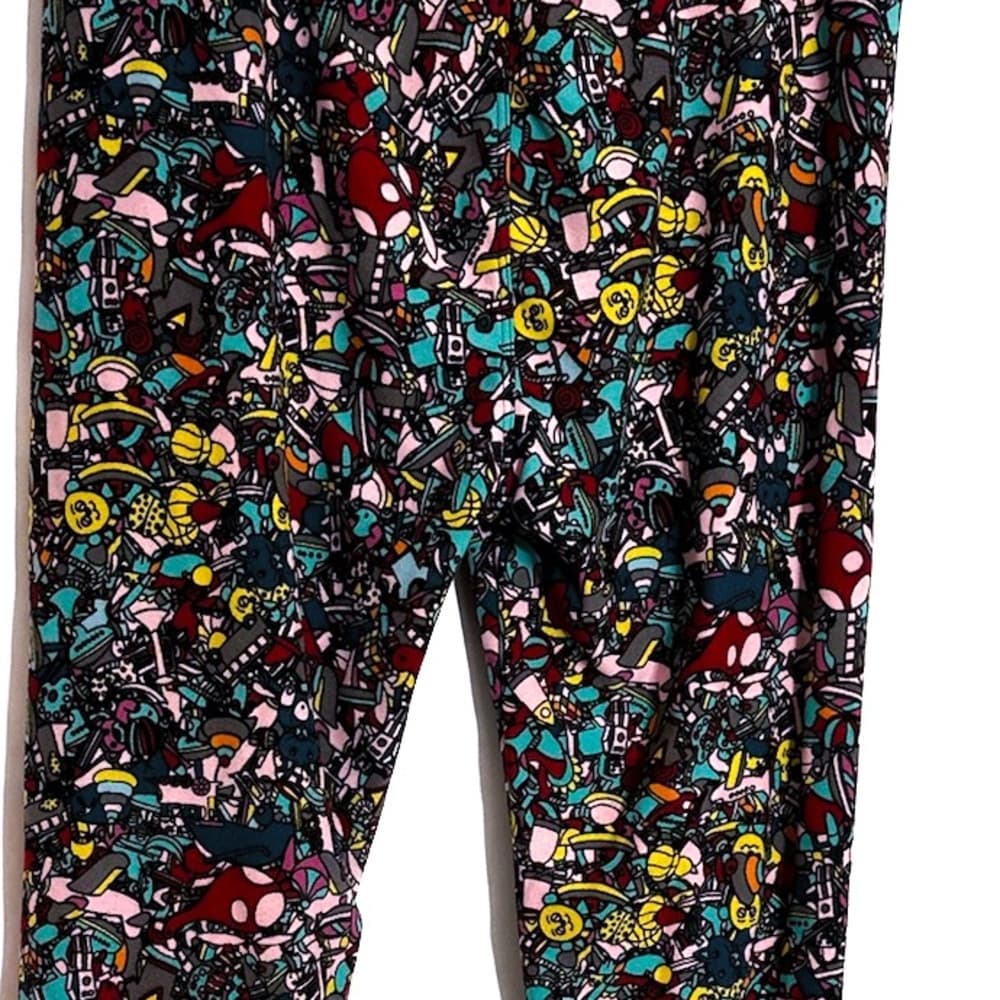 NWT Lularoe Toy Factory Print Leggings OS Robots Cat Truck Cartooncore Kidcore - Thumbnail 5