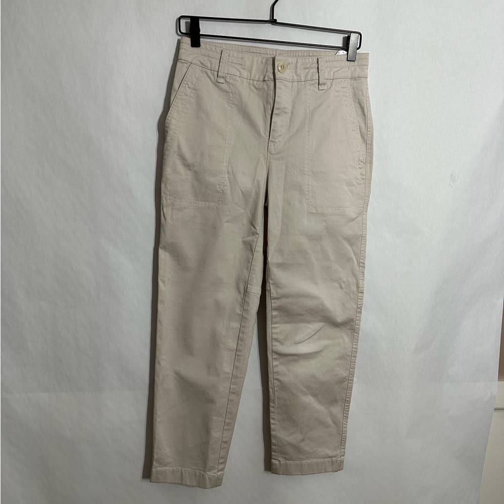 Vince Khaki Beige Pants Women Size 4 Minimalist Chino Cotton Blend