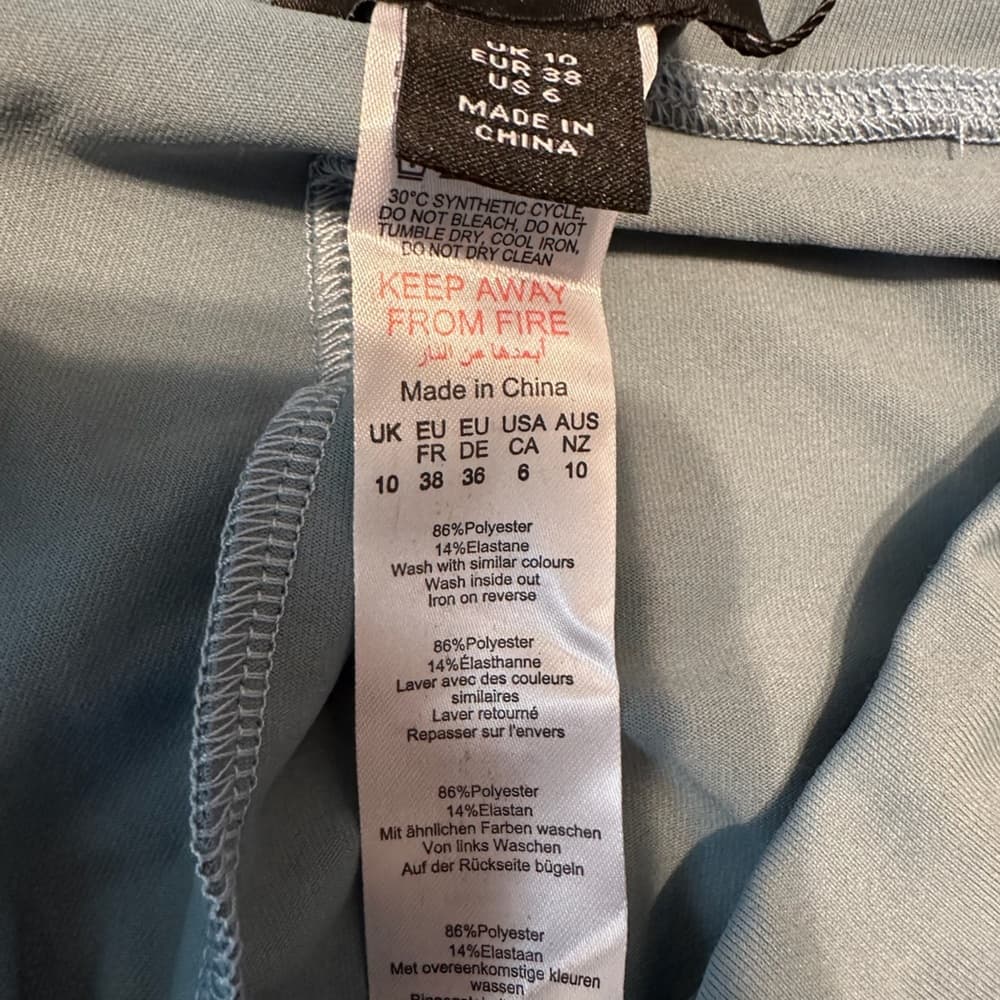 NWT Prettylittlething Steel Blue Stitch Detail Gym Leggings US Size 6 - Thumbnail 12