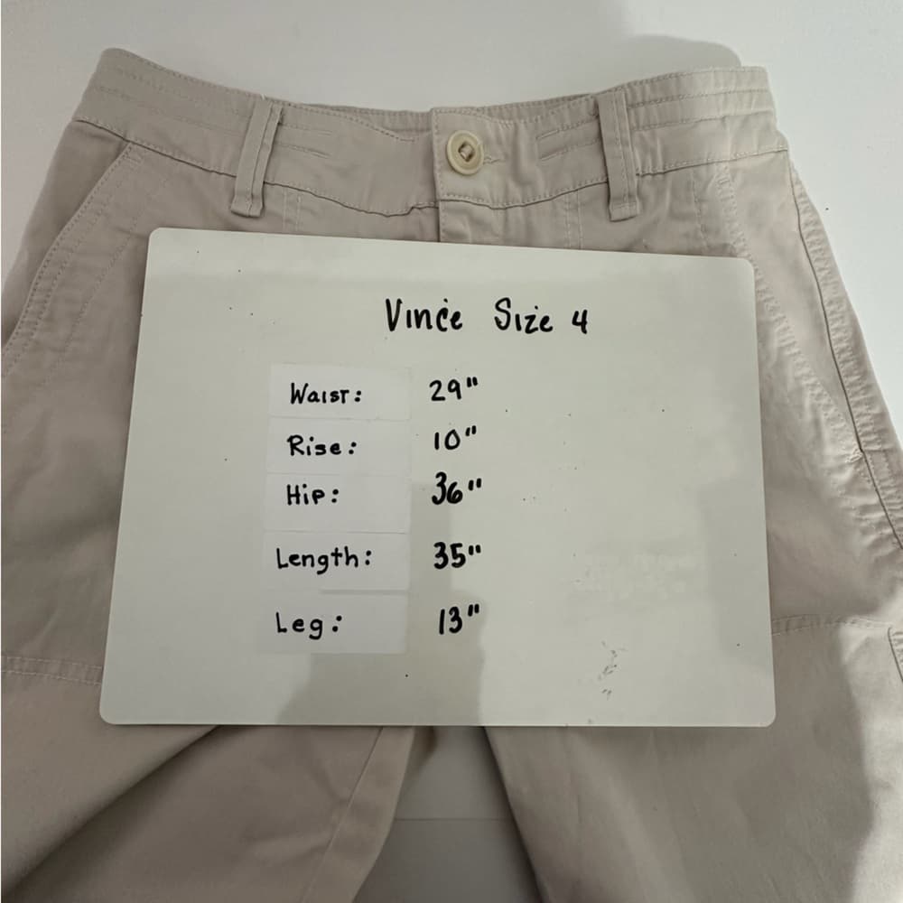 Vince Khaki Beige Pants Women Size 4 Minimalist Chino Cotton Blend - Thumbnail 14
